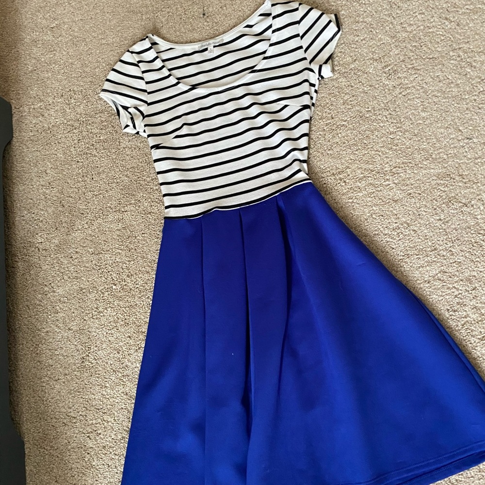 Casual blue and strip dress